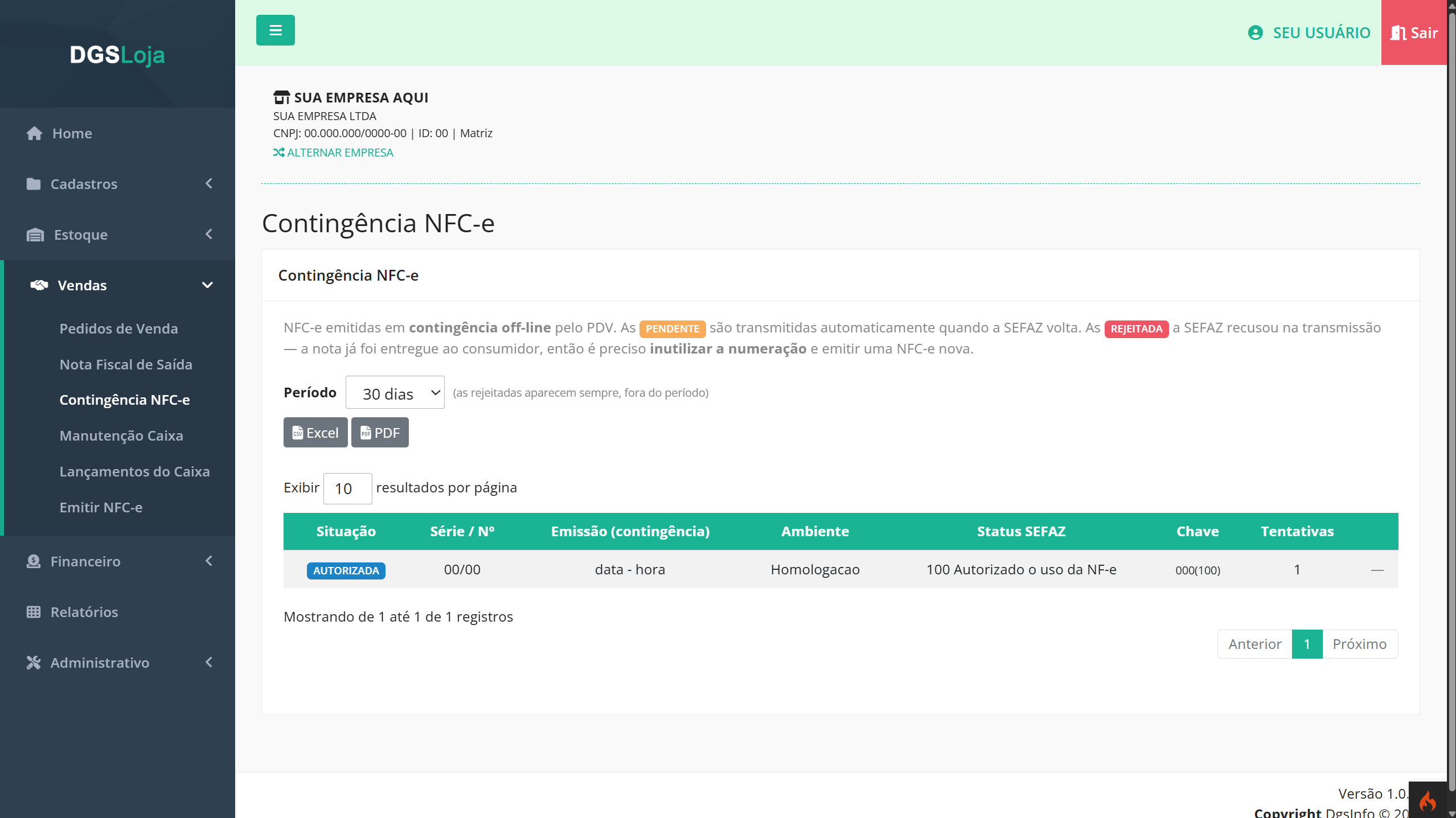 Contingência NFC-e - notas emitidas com a SEFAZ fora do ar